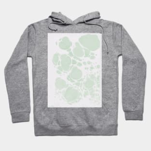 Ebru Paper Marbling Pastel Green Paint Spill Bubbles Hoodie